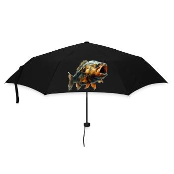 Piranha in photorealistic Style - Regenschirm (klein) - Schwarz - Vorne