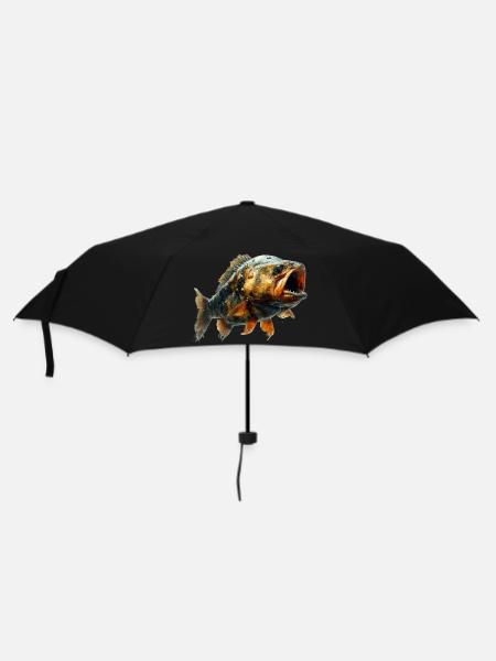 Piranha in photorealistic Style - Regenschirm (klein) - Schwarz
