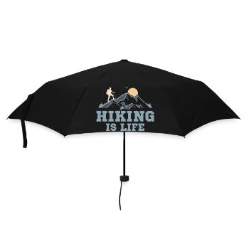 Hiking Is Life Hiker Mountain - Umbrella (small) - black - Front