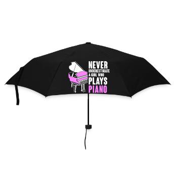 Ne sous-estimez jamais une fille qui joue du piano musicia - Parapluie standard - noir - Devant