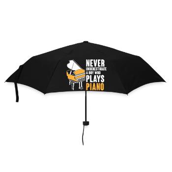 Unterschätze niemals einen Jungen, der Klaviermusiker spielt - Regenschirm (klein) - Schwarz - Vorne