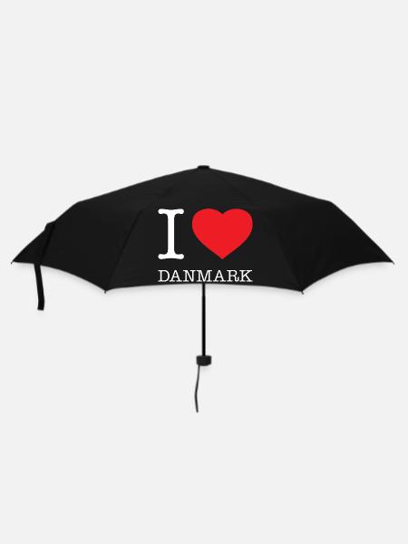 I LOVE DANMARK Dänemark - Regenschirm (klein) - Schwarz