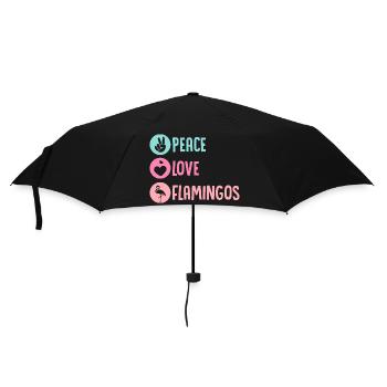 Paix Amour Flamants Mignon Oiseau Rose - Parapluie standard - noir - Devant