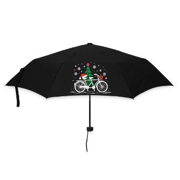 Vélo Noël Lumières Vintage - Parapluie standard - noir - Devant