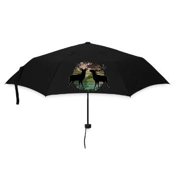 Hirsch - Regenschirm (klein) - Schwarz - Vorne