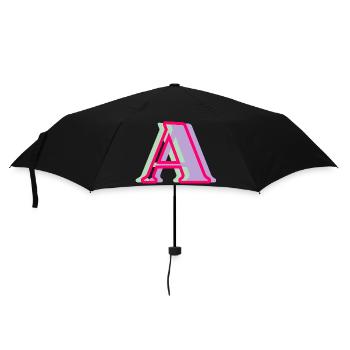Letter A multicoloured - original gift idea - Umbrella (small) - black - Front