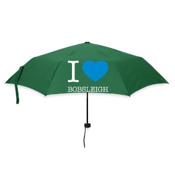 I LOVE BOBSLEIGH Bobfahren - Umbrella (small) - bottlegreen - Front