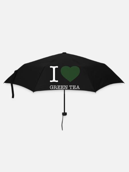 I LOVE GREEN TEA - Regenschirm (klein) - Schwarz