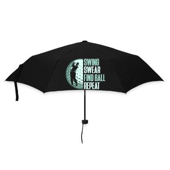 Swing Swear Find Ball Repeat Golf Golfer - Regenschirm (klein) - Schwarz - Vorne