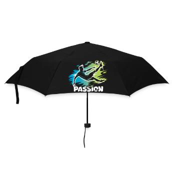 Passion – Fußball-Design für echte Kicker - Regenschirm (klein) - Schwarz - Vorne
