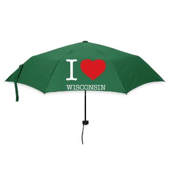 I LOVE WISCONSIN - Regenschirm (klein) - Flaschengrün - Vorne