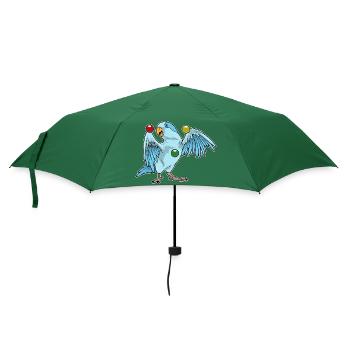 Papagei Jongleur Jonglieren - Regenschirm (klein) - Flaschengrün - Vorne
