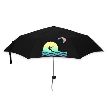 Windkind Kitesurfer - Regenschirm (klein) - Schwarz - Vorne