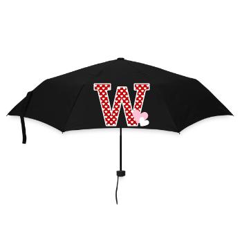 Letter w heart - Umbrella (small) - black - Front