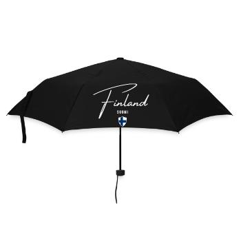 Finnland, minimalistisches, elegantes Design - Regenschirm (klein) - Schwarz - Vorne
