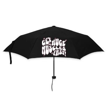 Big Muscles Fun Slogan Design - Umbrella (small) - black - Front