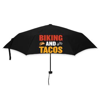 Biking und Tacos Design für Freizeit - Regenschirm (klein) - Schwarz - Vorne