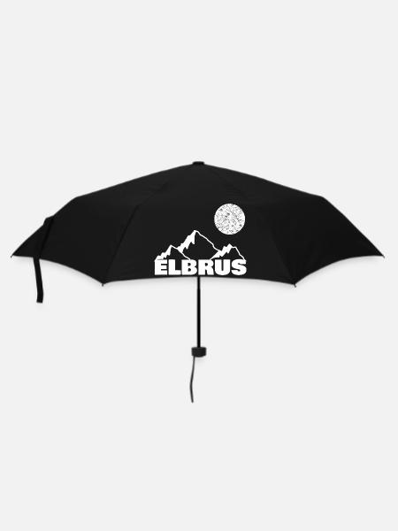 Elbrus als Bergsport - Regenschirm (klein) - Schwarz