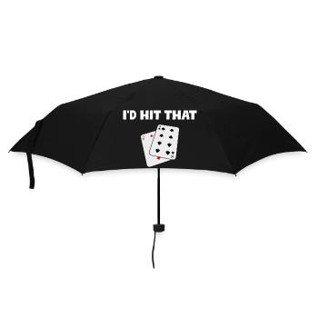 I'd hit that Casino Glücksspiel Lustiger Spieler - Regenschirm (klein) - Schwarz - Vorne