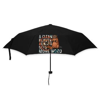 Clean beaver gets more wood - Umbrella (small) - black - Front