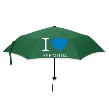 I love Bermuda - Regenschirm (klein) - Flaschengrün - Vorne