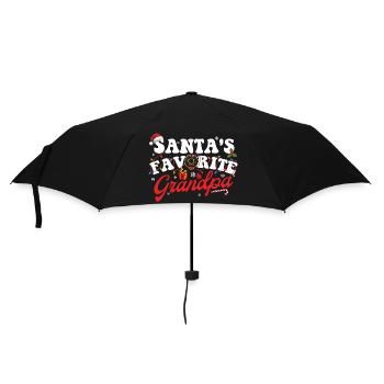 Weihnachtsmanns Lieblingsopa Lustiges Weihnachtsgeschenk Papa - Regenschirm (klein) - Schwarz - Vorne