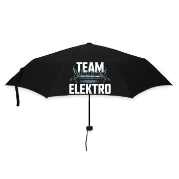 Team Elektro Grillen Strom Outdoor Spaß - Regenschirm (klein) - Schwarz - Vorne