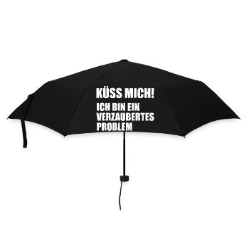 Kiss me, I'm an enchanted problem - Umbrella (small) - black - Front
