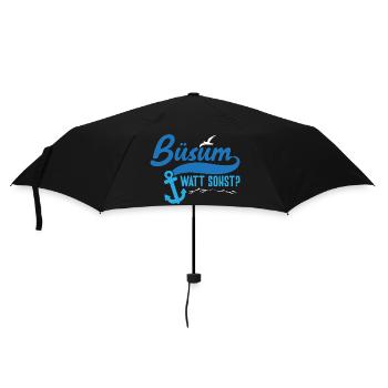 Nordsee Urlaub BÜSUM WATT SONST Lustiges - Regenschirm (klein) - Schwarz - Vorne