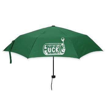 Luck – Fuck! Lustiger Slotmachine Spruch - Regenschirm (klein) - Flaschengrün - Vorne