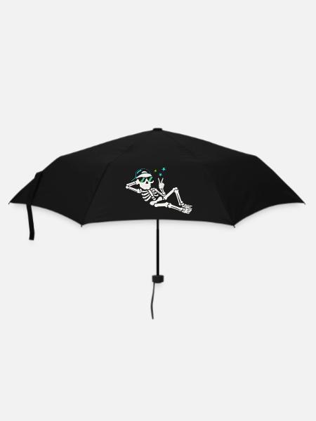 Lässiger Skelett mit Sonnenbrille - Regenschirm (klein) - Schwarz