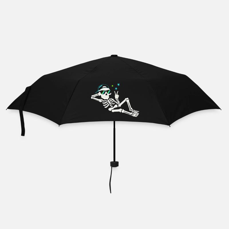 Lässiger Skelett mit Sonnenbrille - Regenschirm (klein) - Schwarz