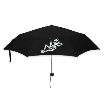 Skeleton neon peace – retro energy - Umbrella (small) - black - Front