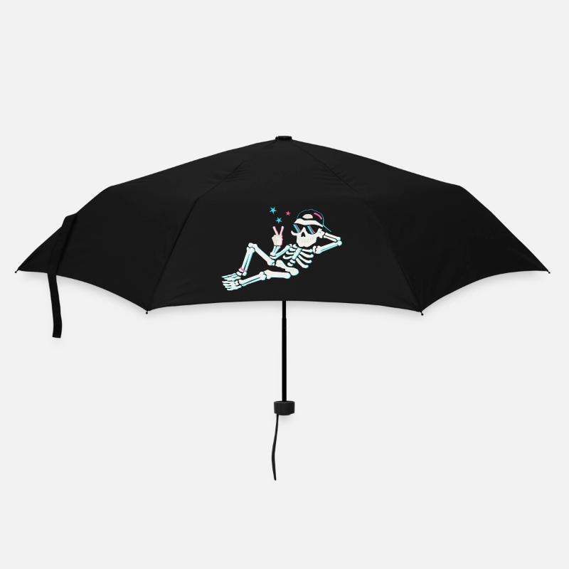 Skeleton neon peace – retro energy - Umbrella (small) - black