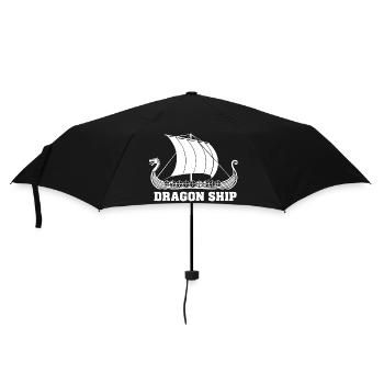 Drakkar-Drachen-Schiff Wikinger-Norse-Schiff - Regenschirm (klein) - Schwarz - Vorne