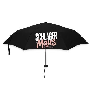 Schlager Maus Party Crew JGA Frauen Schlagermaus - Regenschirm (klein) - Schwarz - Vorne