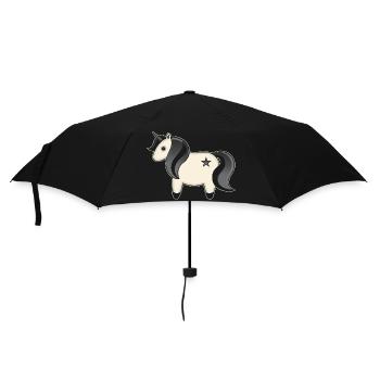 Gothic Kawaii Einhorn - Regenschirm (klein) - Schwarz - Vorne