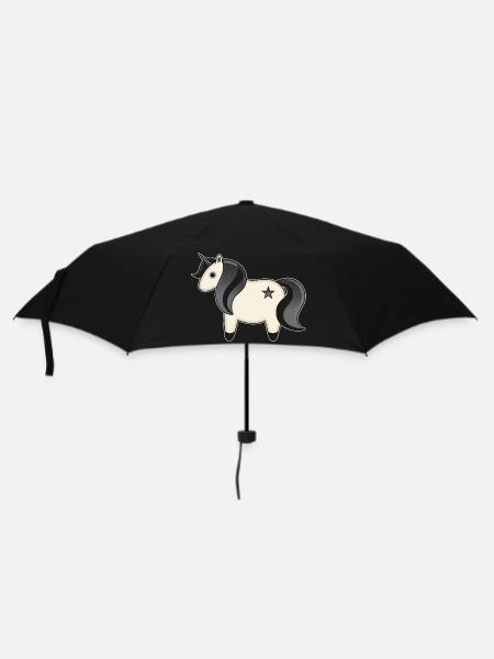 Gothic Kawaii Einhorn - Regenschirm (klein) - Schwarz