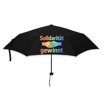Zusammenhalt Spruch Hände Motiv - Regenschirm (klein) - Schwarz - Vorne