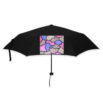 Rosa und lila Mosaik - Regenschirm (klein) - Schwarz - Vorne