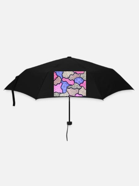 Rosa und lila Mosaik - Regenschirm (klein) - Schwarz