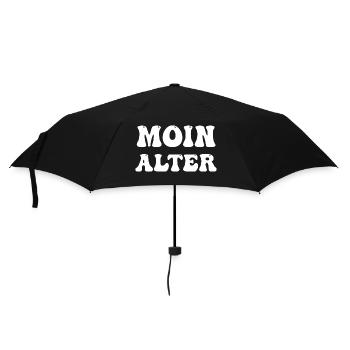 moin alter - Regenschirm (klein) - Schwarz - Vorne