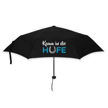 Komm in die Hufe - Regenschirm (klein) - Schwarz - Vorne