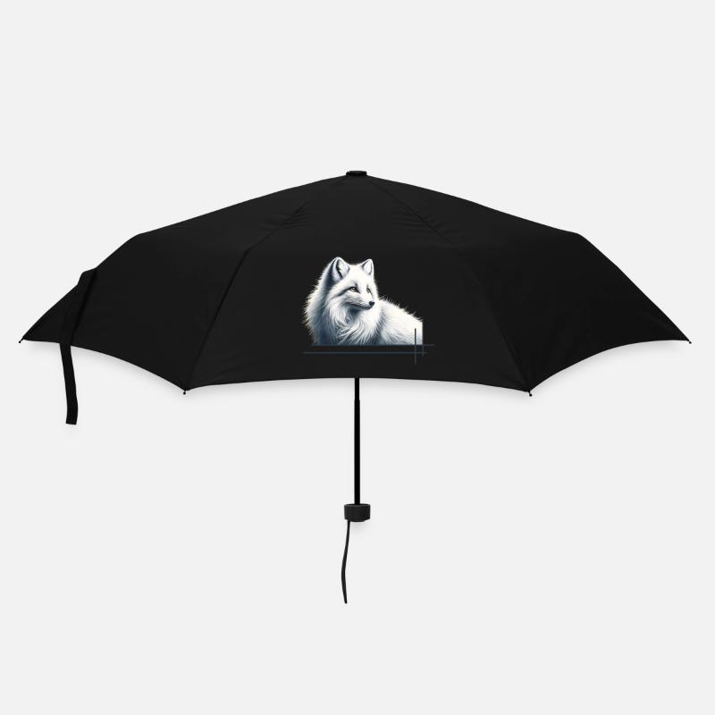 Fuchs im Winter Eleganz - Regenschirm (klein) - Schwarz