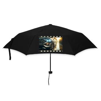 Elegance in detail – Modern car in a rainy environment - Umbrella (small) - black - Front