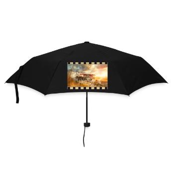 Retro muscle car in cinematic action - Umbrella (small) - black - Front