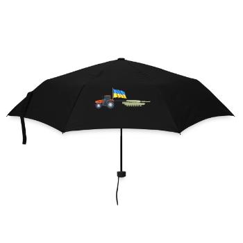 Ukrainian farmer steals Kiev tractor tank - Umbrella (small) - black - Front