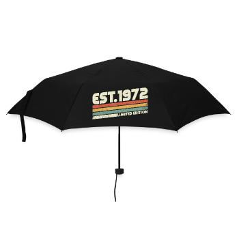 1972 Jahrgang Retro Vintage Geburtstag Geschenk - Regenschirm (klein) - Schwarz - Vorne