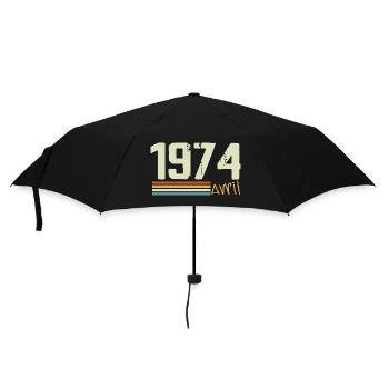 Né en avril 1974 - Parapluie standard - noir - Devant