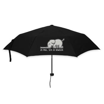 Elefant - zu faul, sich zu bewegen - Regenschirm (klein) - Schwarz - Vorne